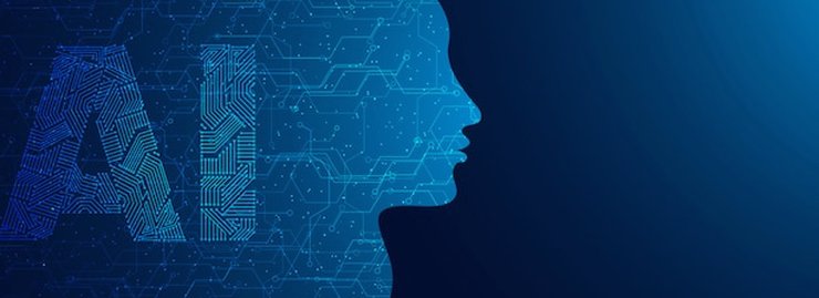 The letters AI beside a digital human profile